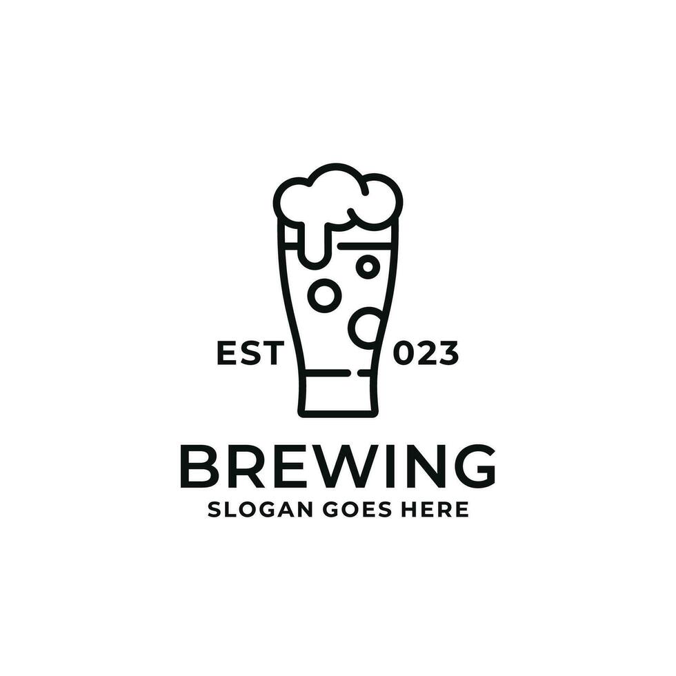 cerveza logo diseño vector ilustración