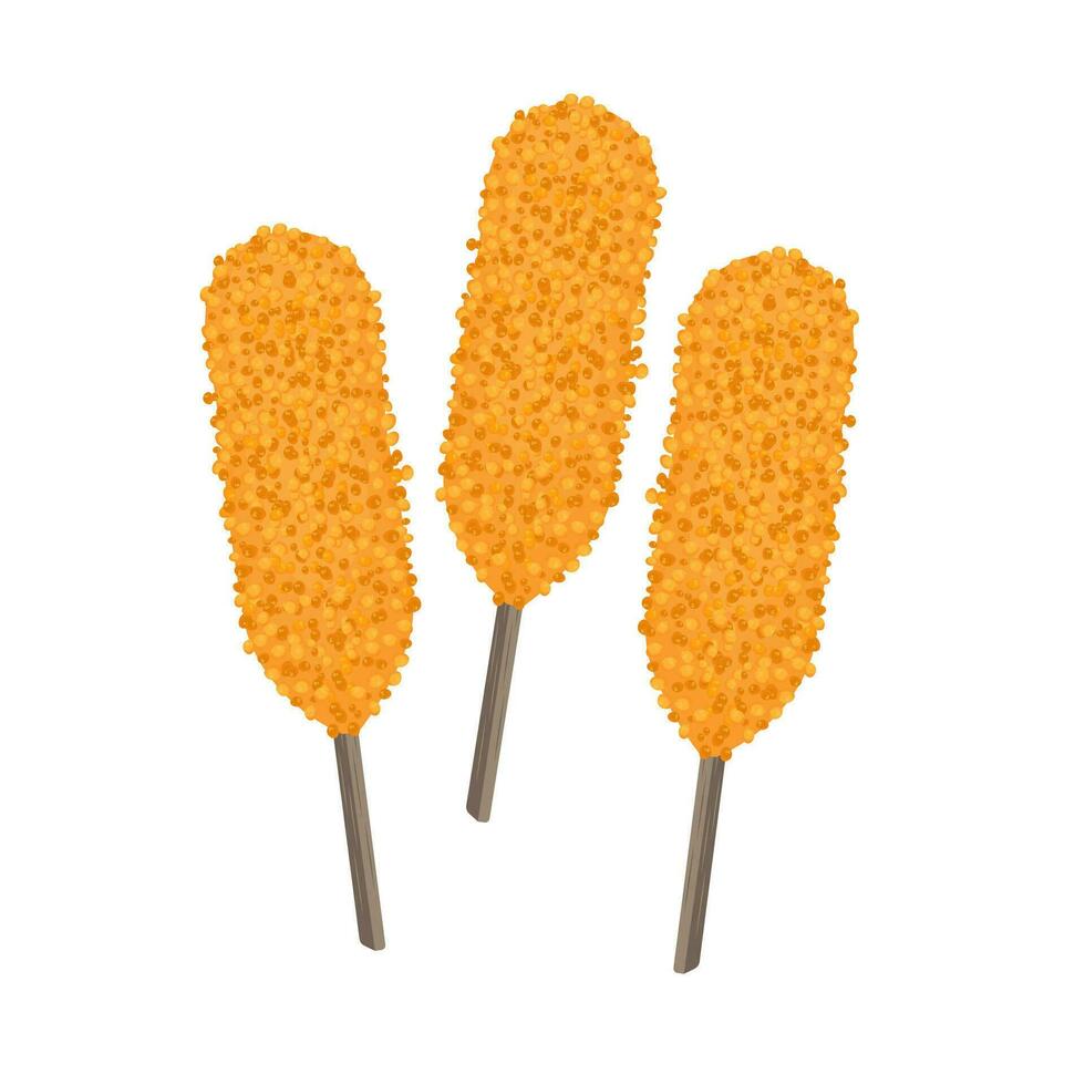 Corndog Bubble crumb or Corndog Bread Crumb Illustration Logo vector