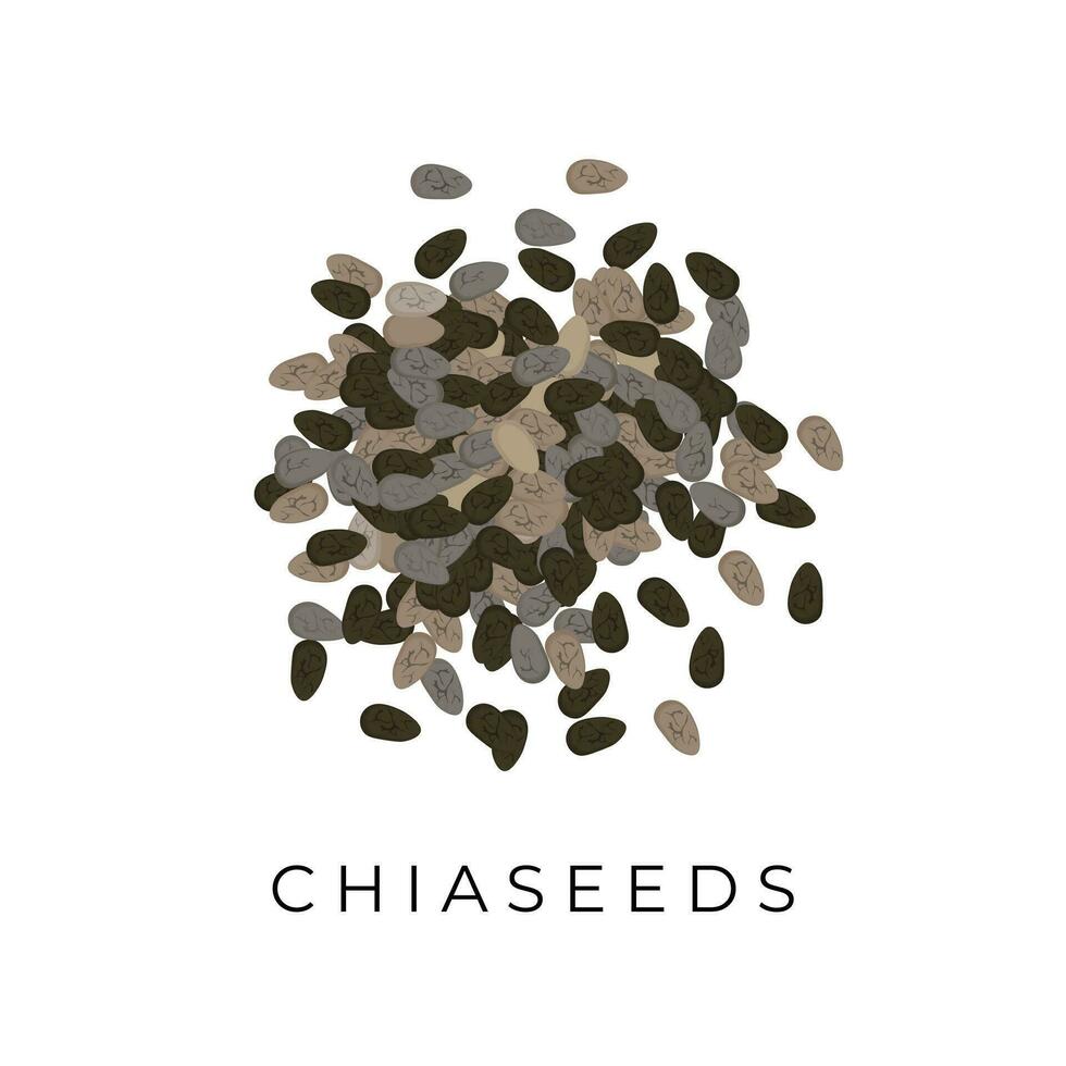 Chia Seeds Superfood Illustration Logo vector