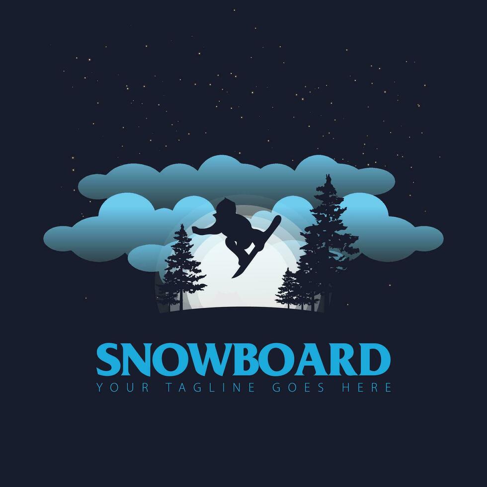 tabla de snowboard logo vector