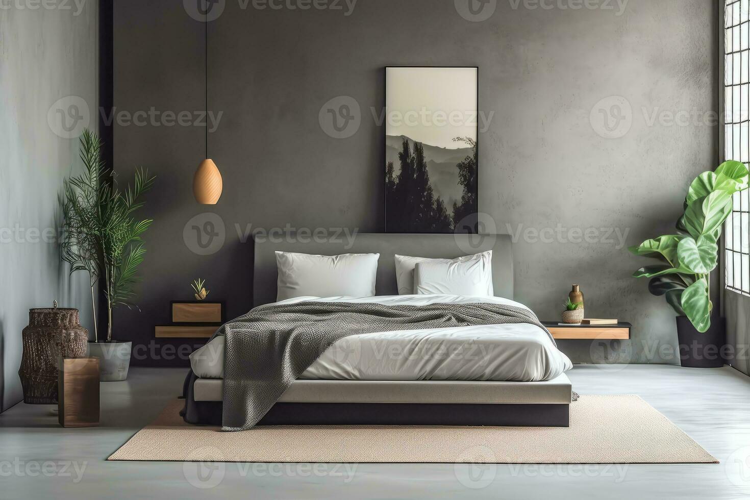 Ai Generative Photo of a elegant and modern bedroom