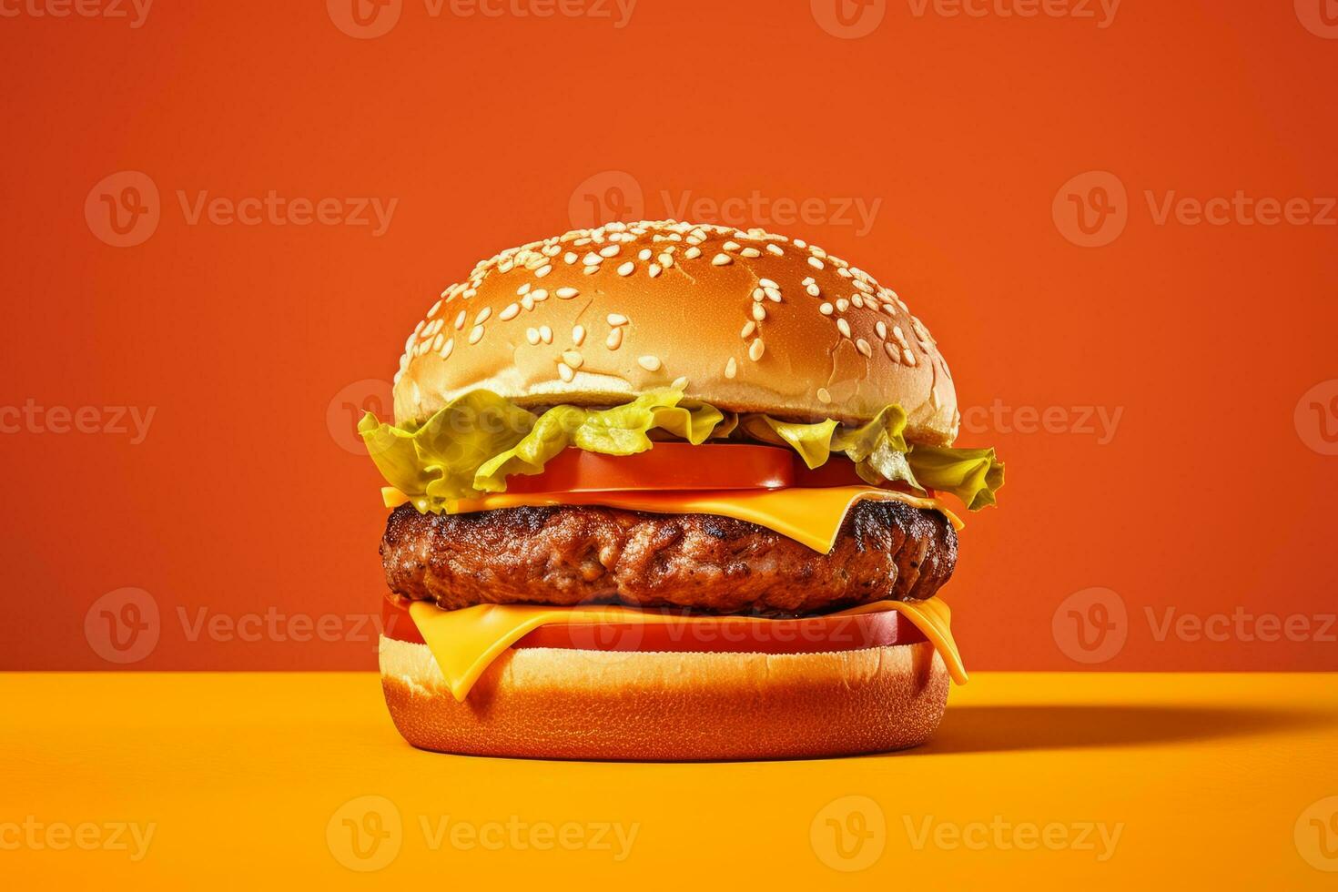 Ai Generative Photo of a juicy beef burger
