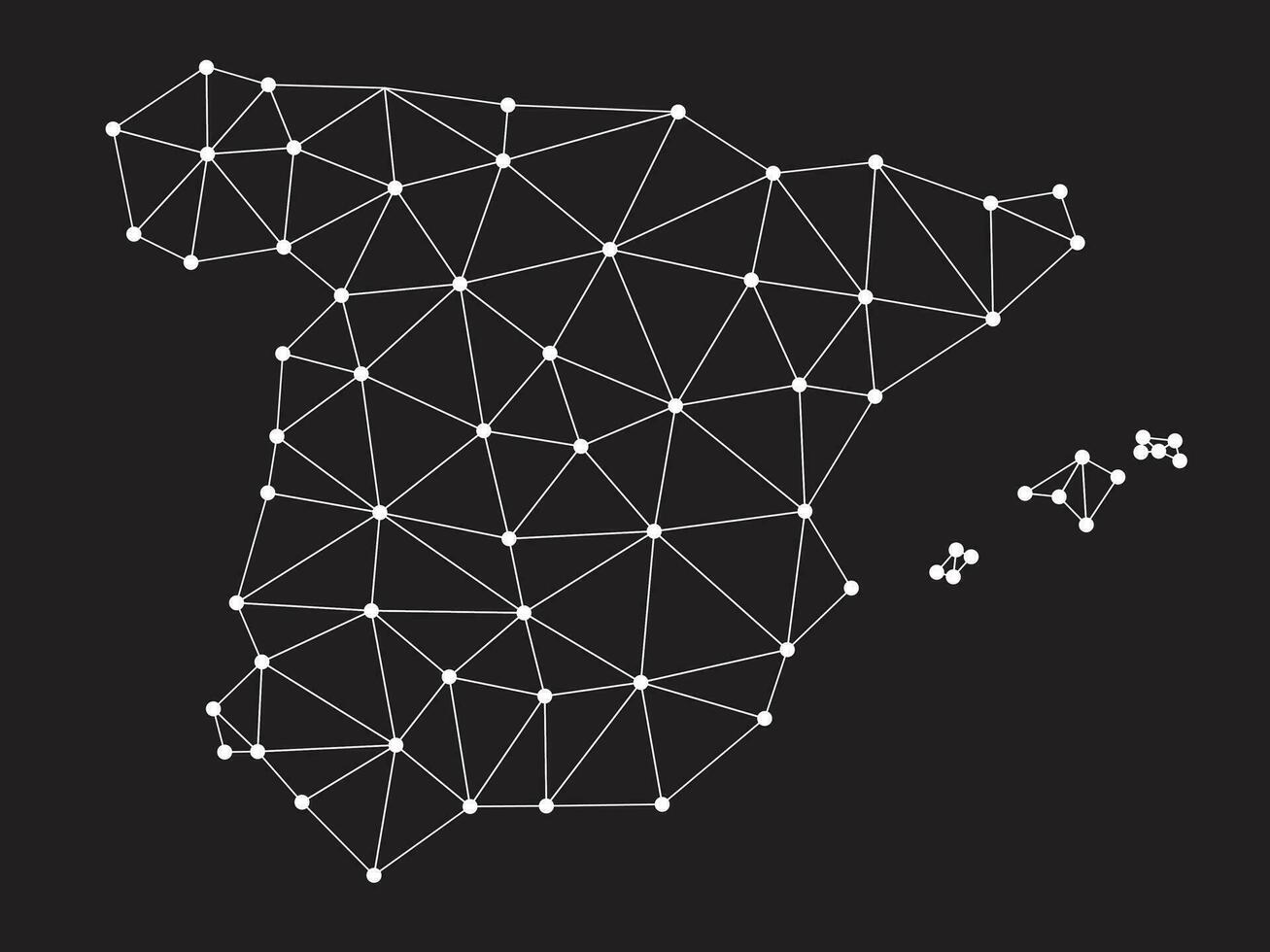 Vector low polygonal Spain map.