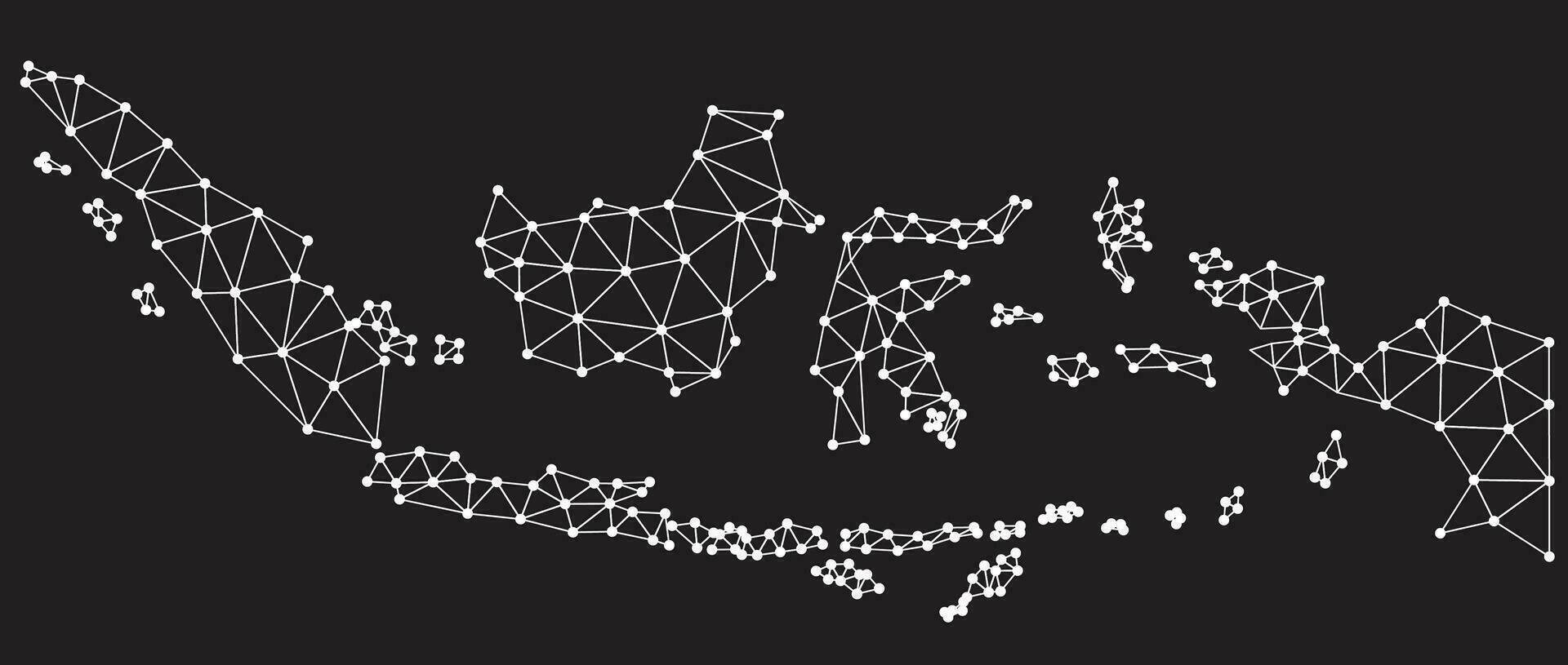 Vector low polygonal Indonesia map.