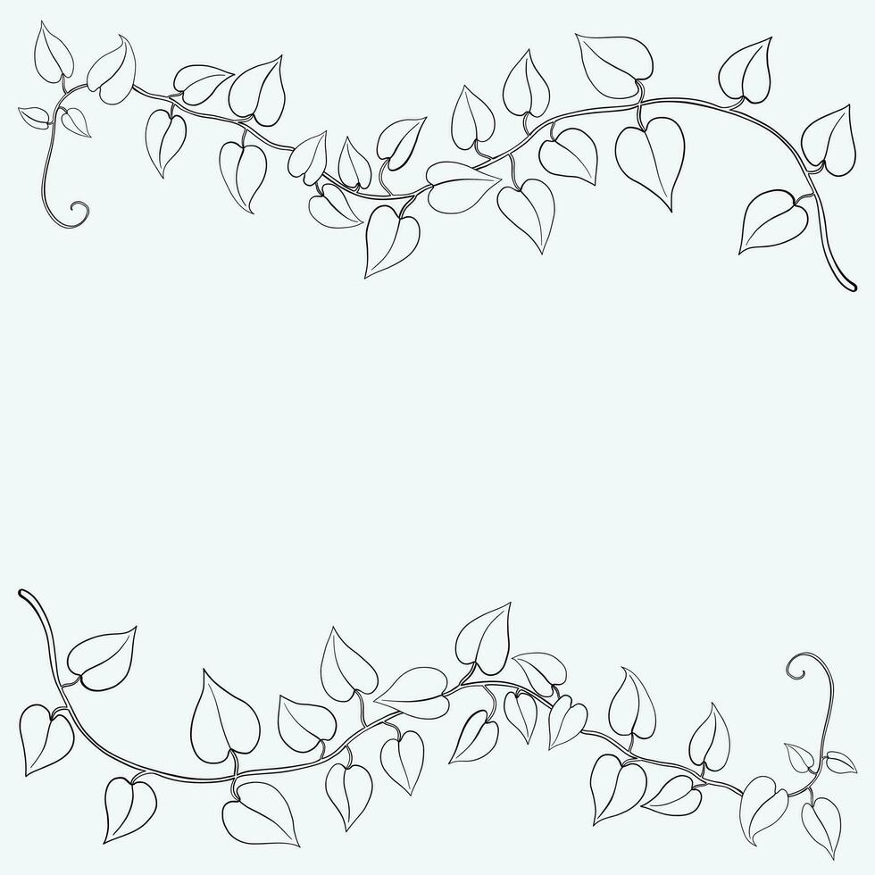 Floral ivy drawing decorative ornament flat design. vector