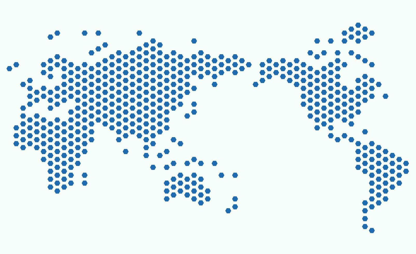 hexágono forma mundo mapa en blanco antecedentes. vector