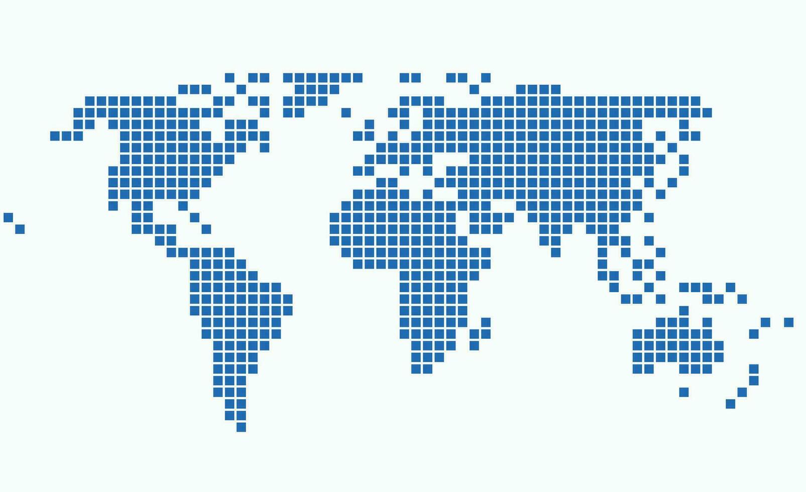 Square shape world map on white background. vector