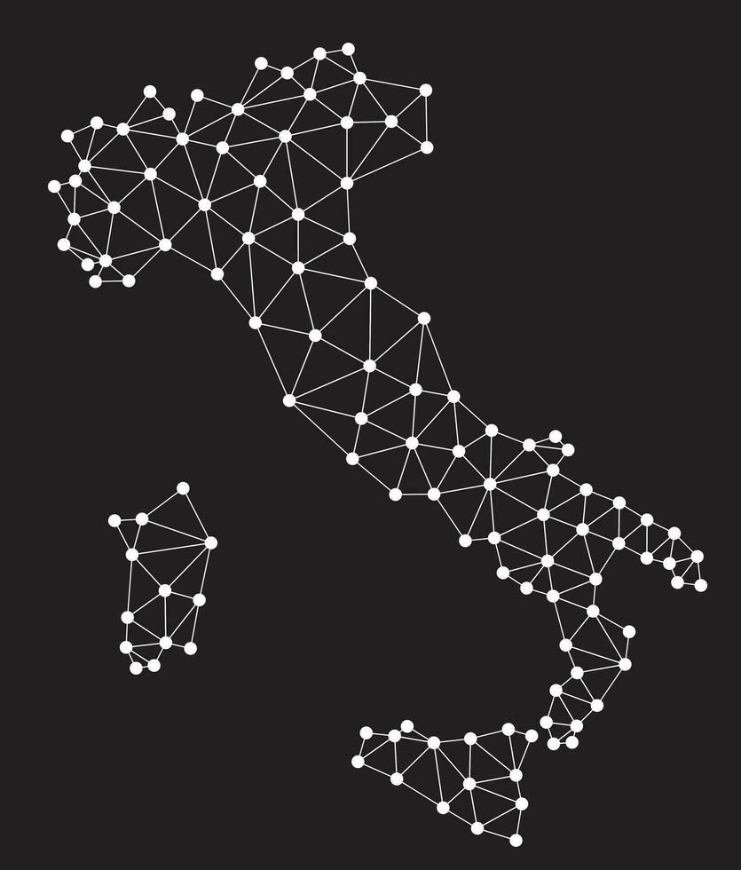 vector bajo poligonal Italia mapa.