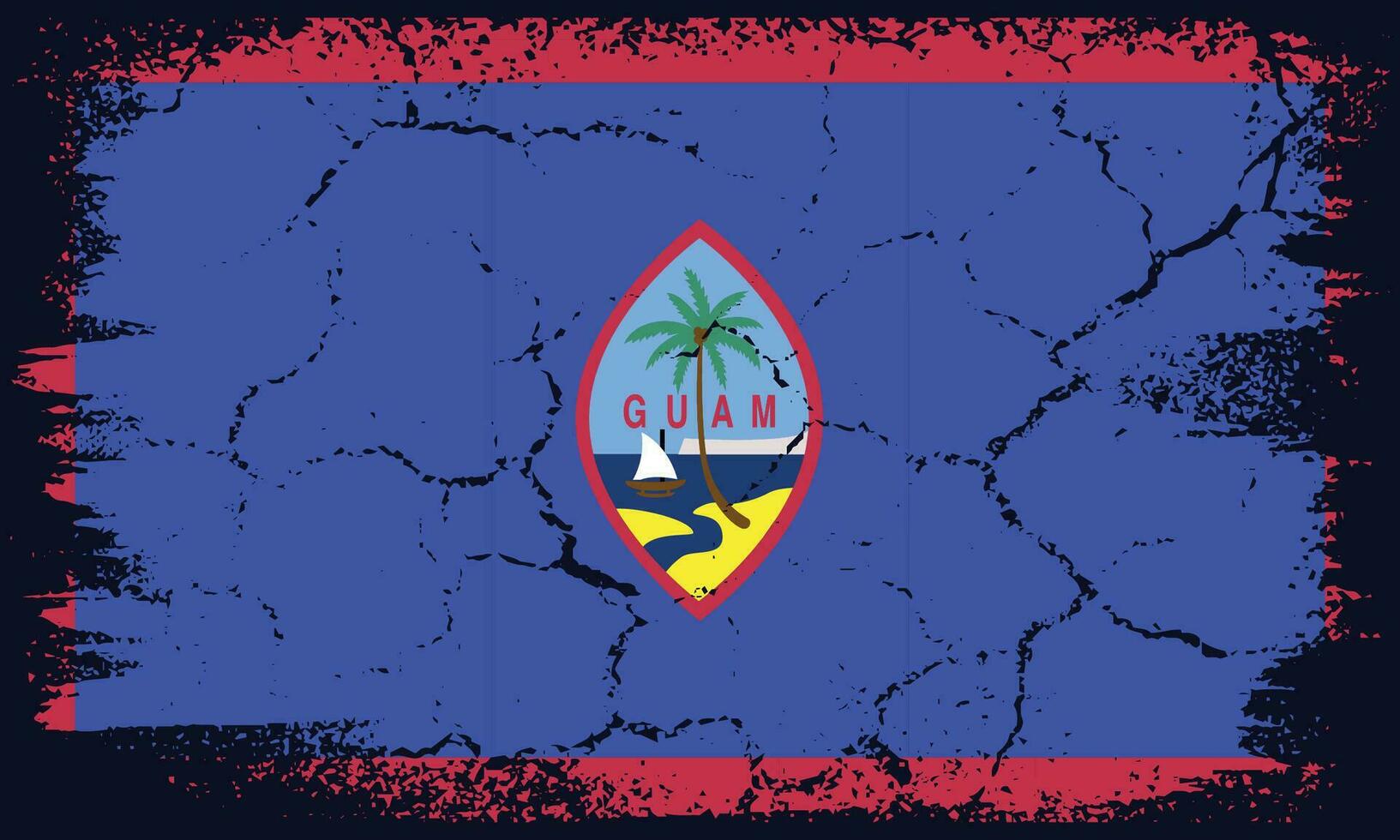 plano diseño grunge guam bandera antecedentes vector