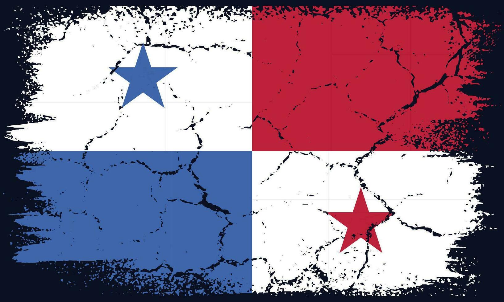 Flat Design Grunge Panama Flag Background vector