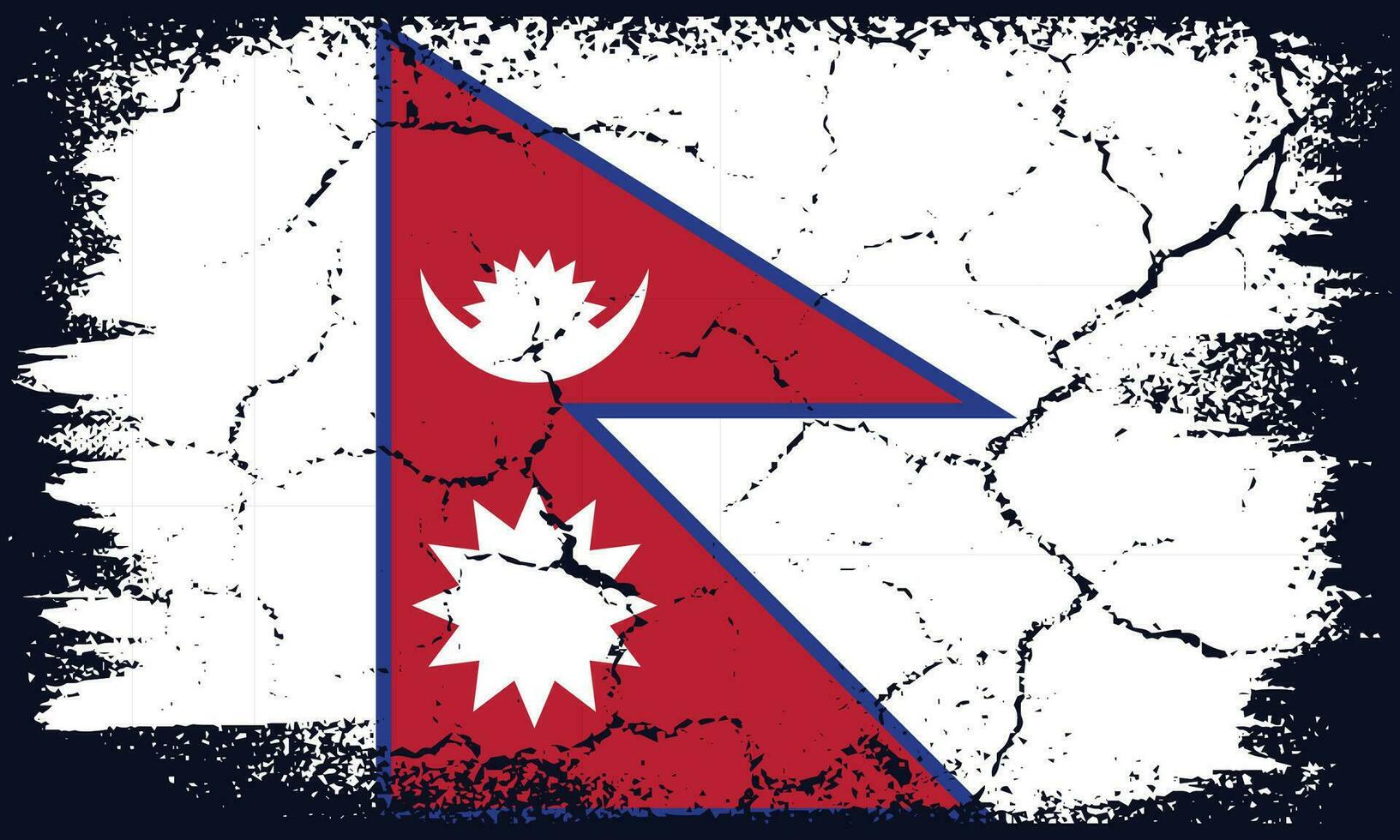 Flat Design Grunge Nepal Flag Background vector