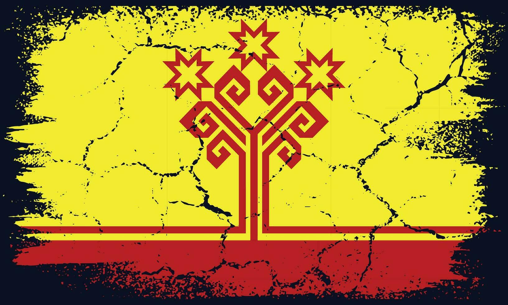Flat Design Grunge Chuvashia Republic Flag Background vector