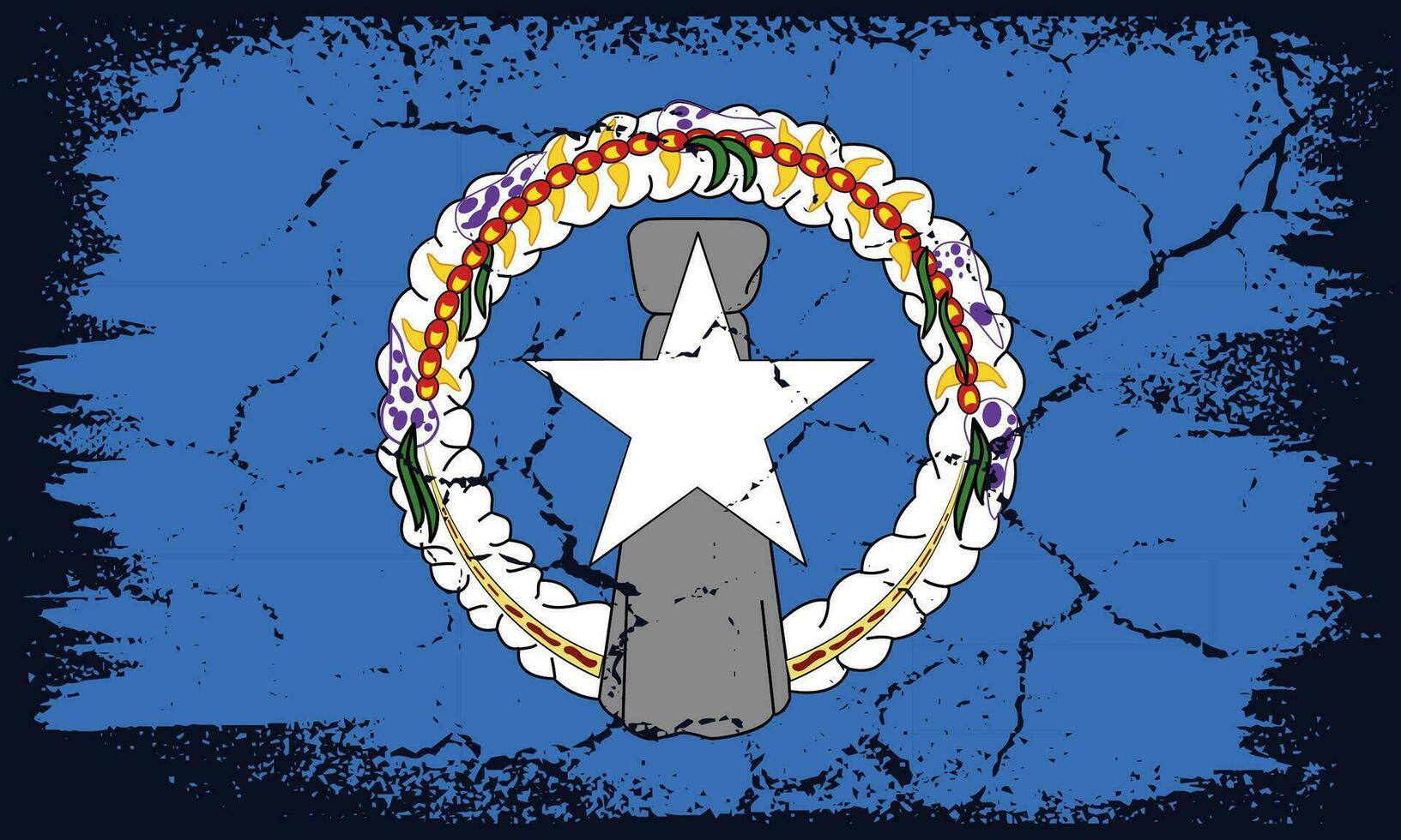 Flat Design Grunge Northern Mariana Islands Flag Background vector