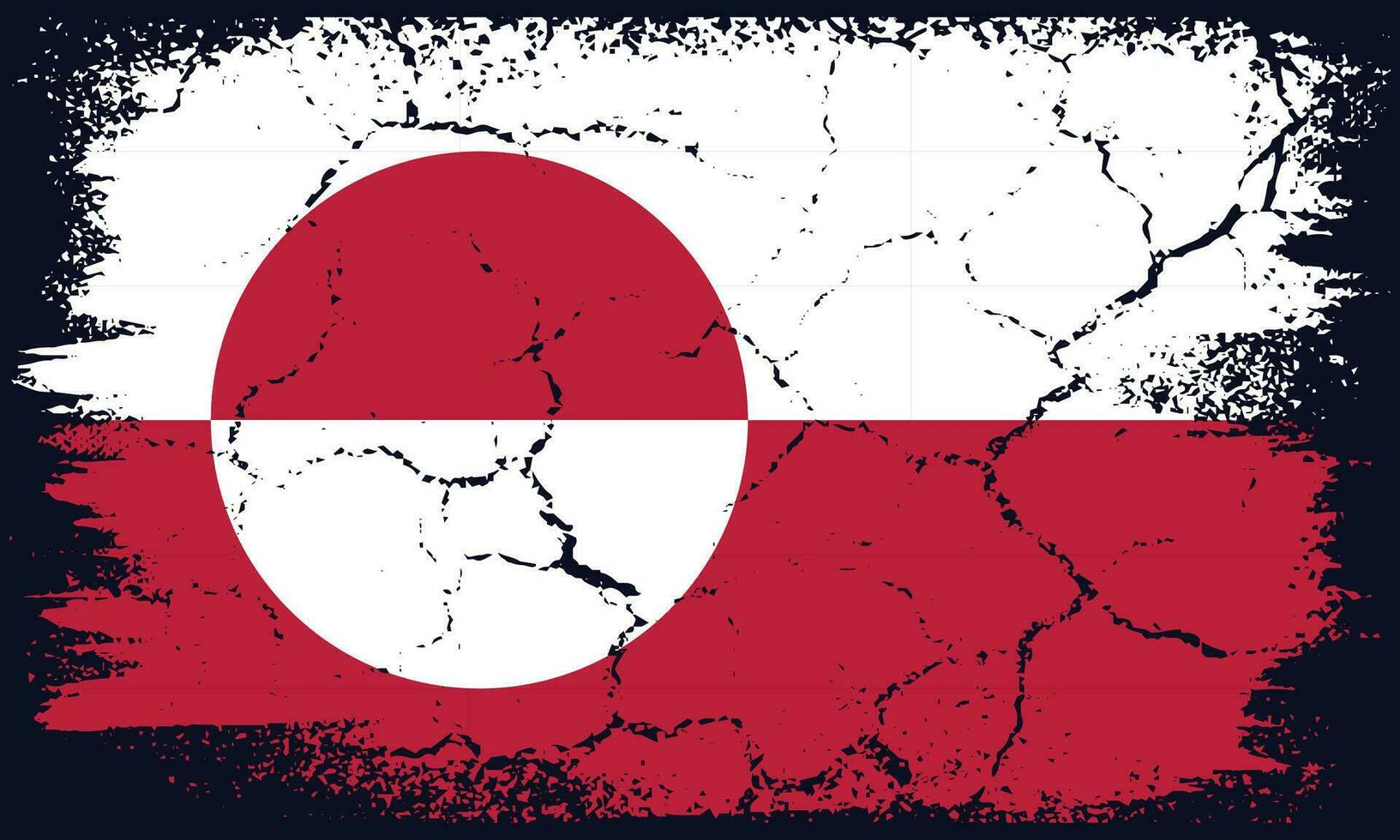Flat Design Grunge Greenland Flag Background vector