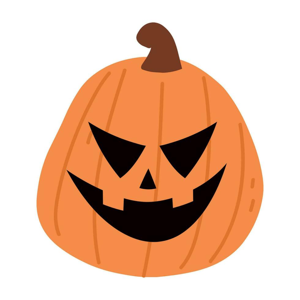 linda Víspera de Todos los Santos calabaza colocar. sonriente dibujos animados linterna caras. helloween fiesta caracteres en el forma de calabaza plano ilustraciones aislado en blanco antecedentes. vector