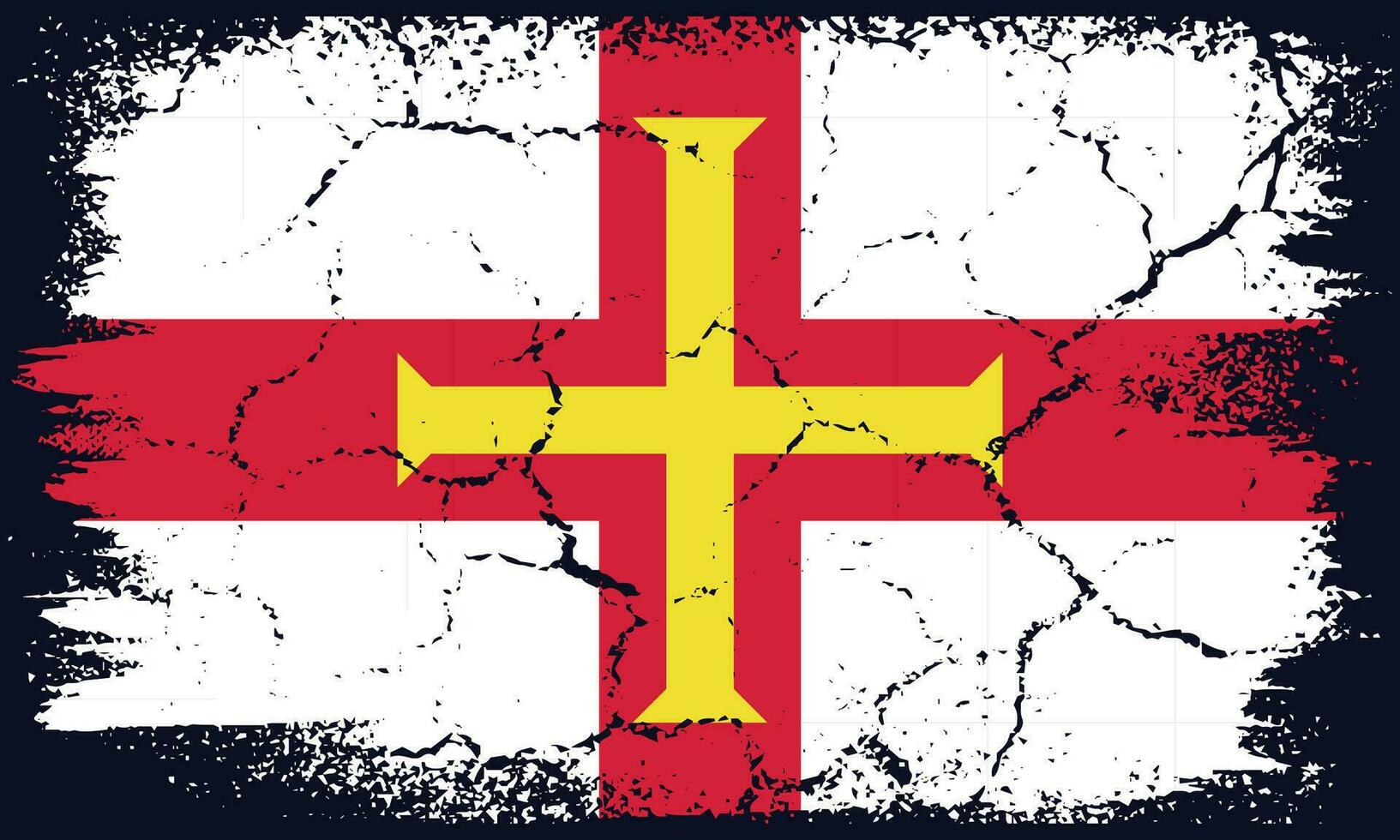 Flat Design Grunge Guernsey Flag Background vector