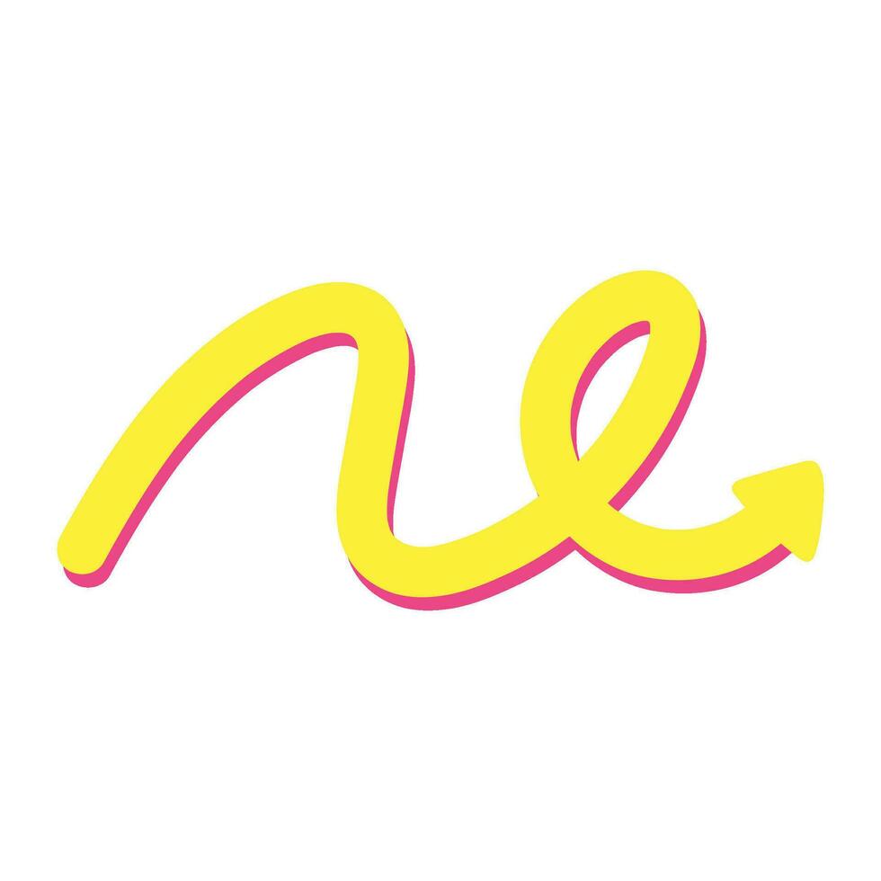 Doodle spiral arrows icon. Design quirky twist zigzag line, spring coil ...