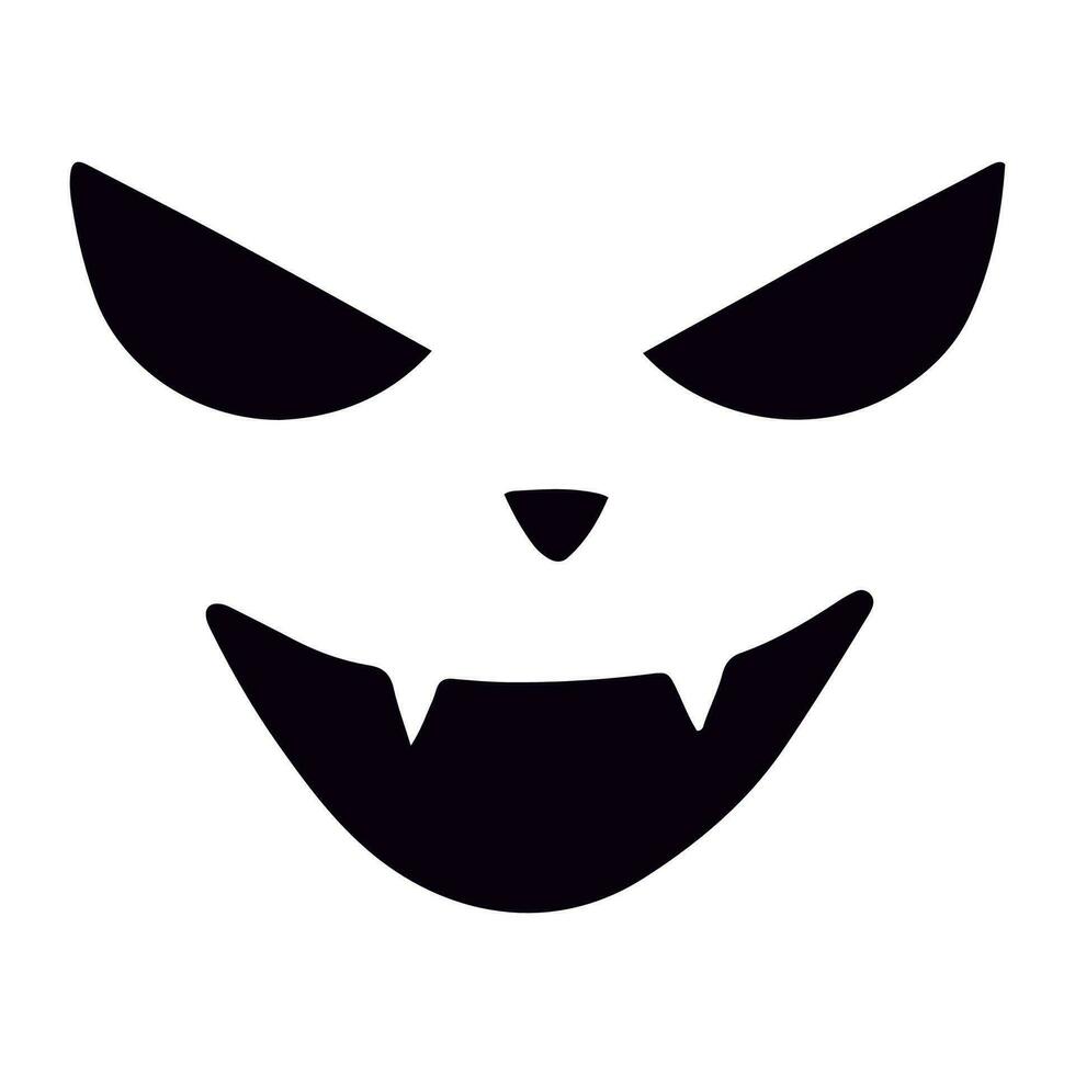 Cute scary Halloween faces for jack pumpkin stencils. Halloween faces for jack pumpkin stencils. Evil pumpkin's eyes and mouths. Spooky creepy funny lantern head stencils vector