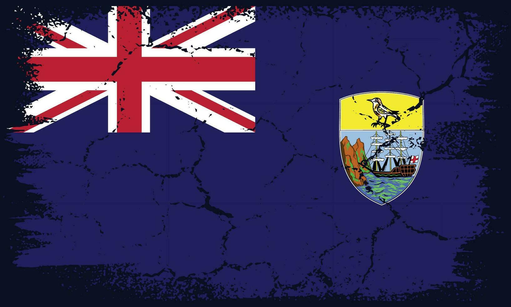 Flat Design Grunge Saint Helena Flag Background vector