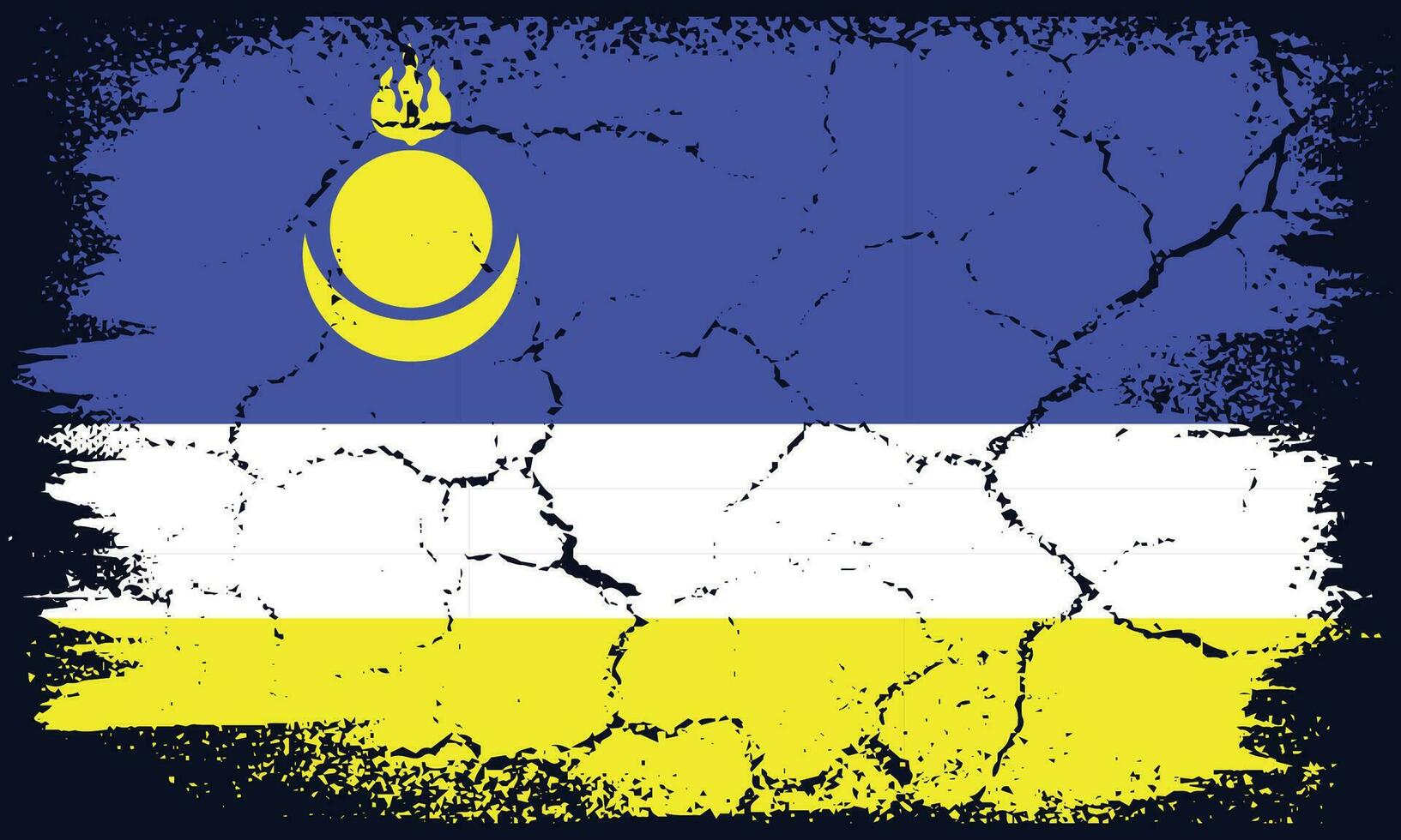 Flat Design Grunge Buryatia Flag Background vector