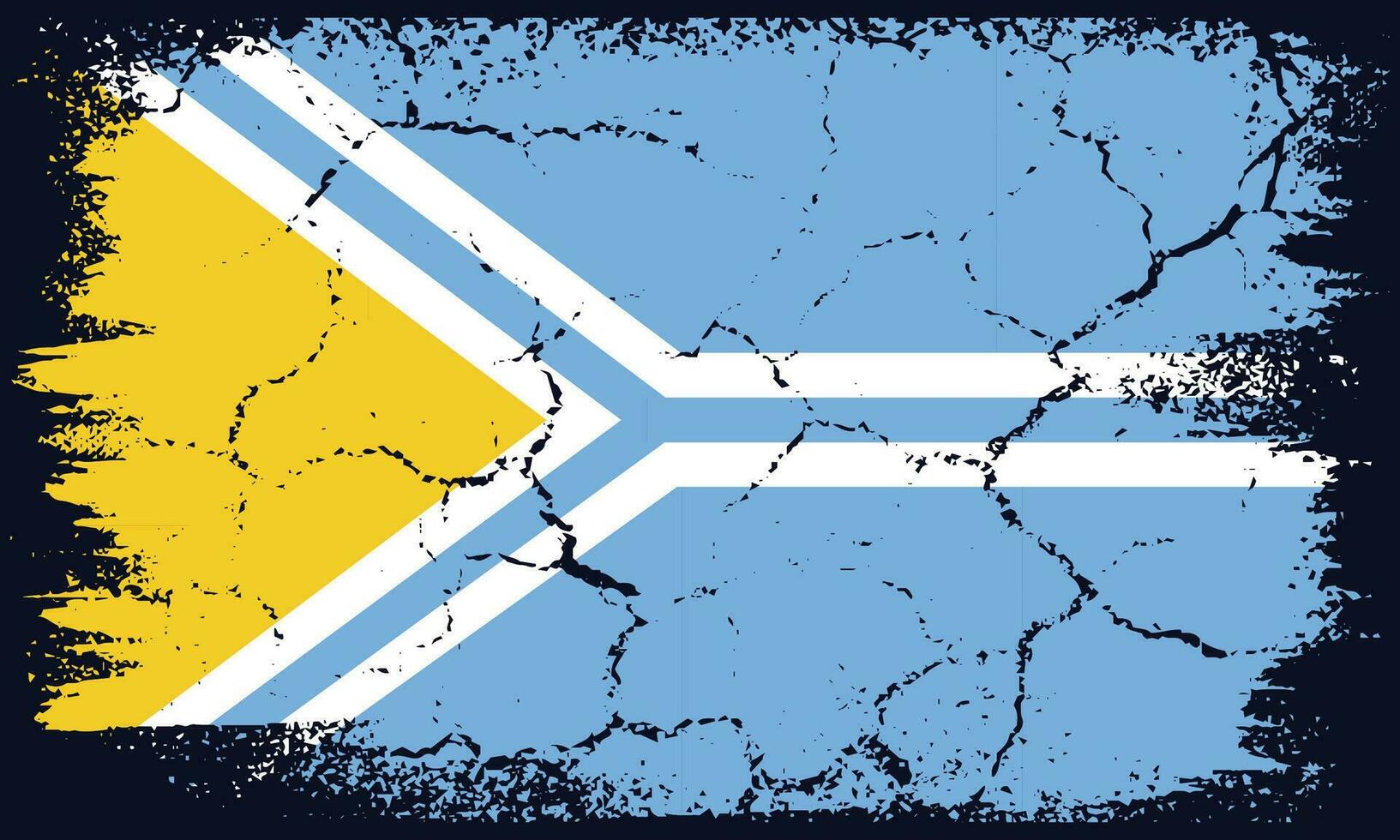 Flat Design Grunge Tuva Flag Background vector