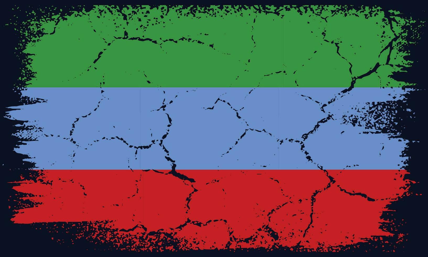 Flat Design Grunge Dagestan Flag Background vector