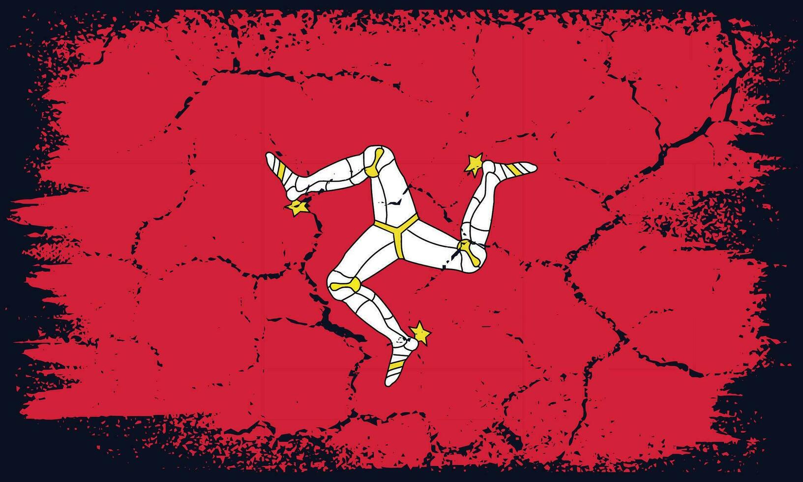 Flat Design Grunge Isle of Man Flag Background vector