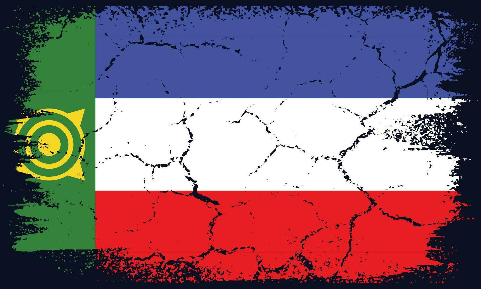 Flat Design Grunge Republic of Khakassia Flag Background vector