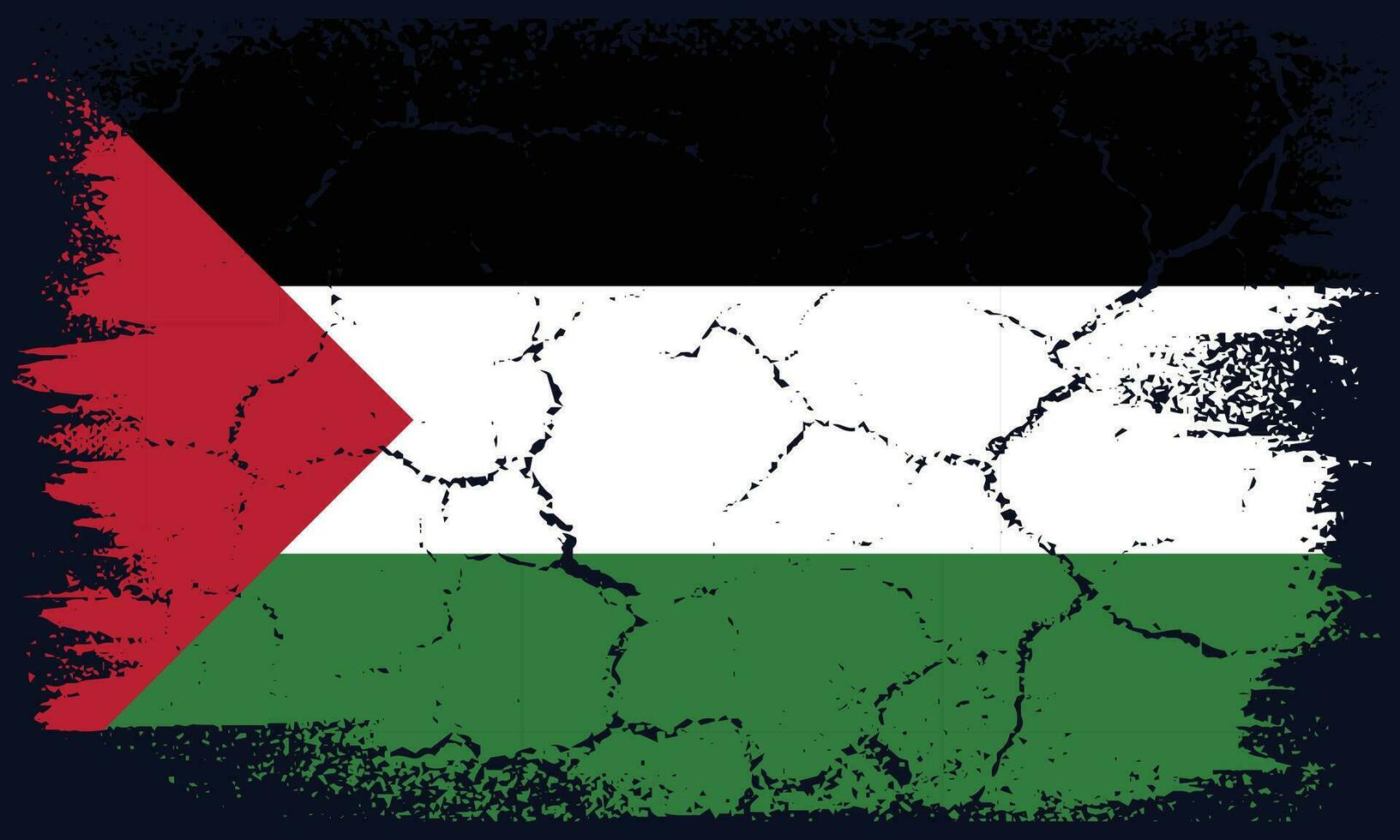 Flat Design Grunge Palestine Flag Background vector