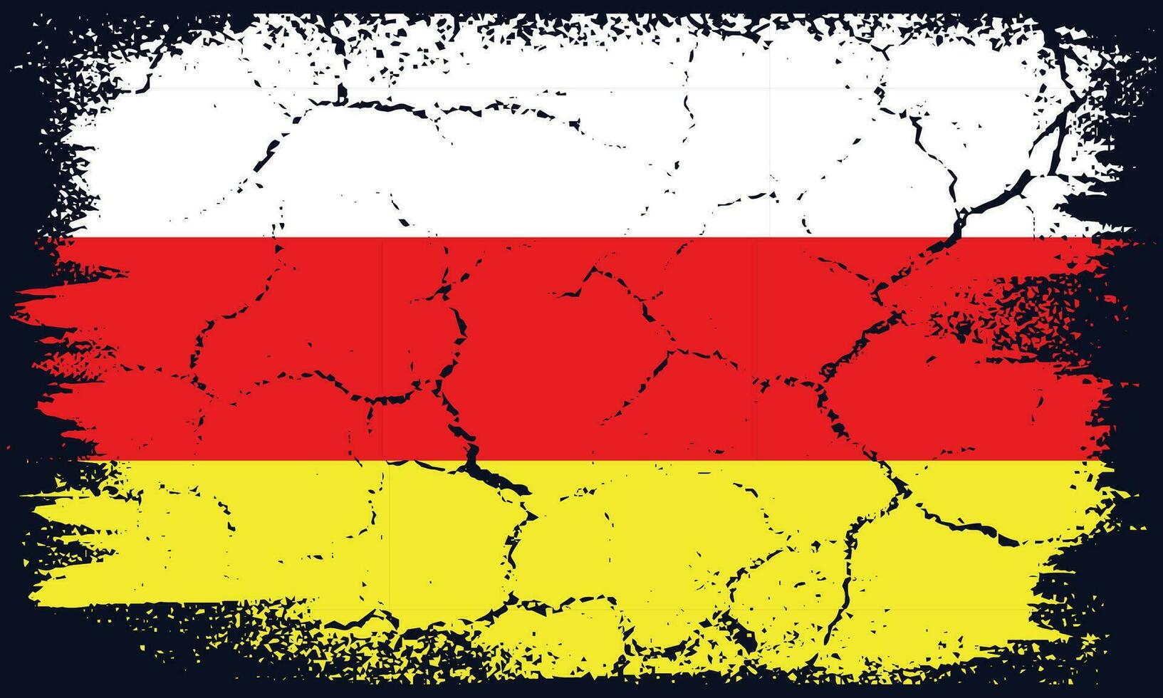 Flat Design Grunge North Ossetia Alania Flag Background vector