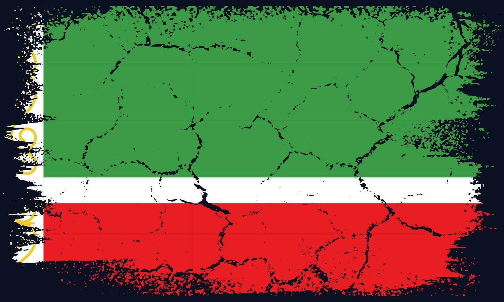Flat Design Grunge Chechen Republic Flag Background vector