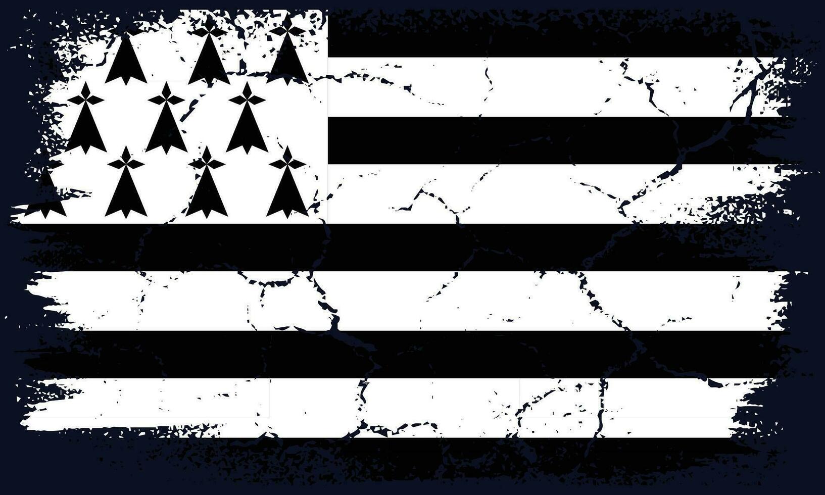Flat Design Grunge Brittany Flag Background vector