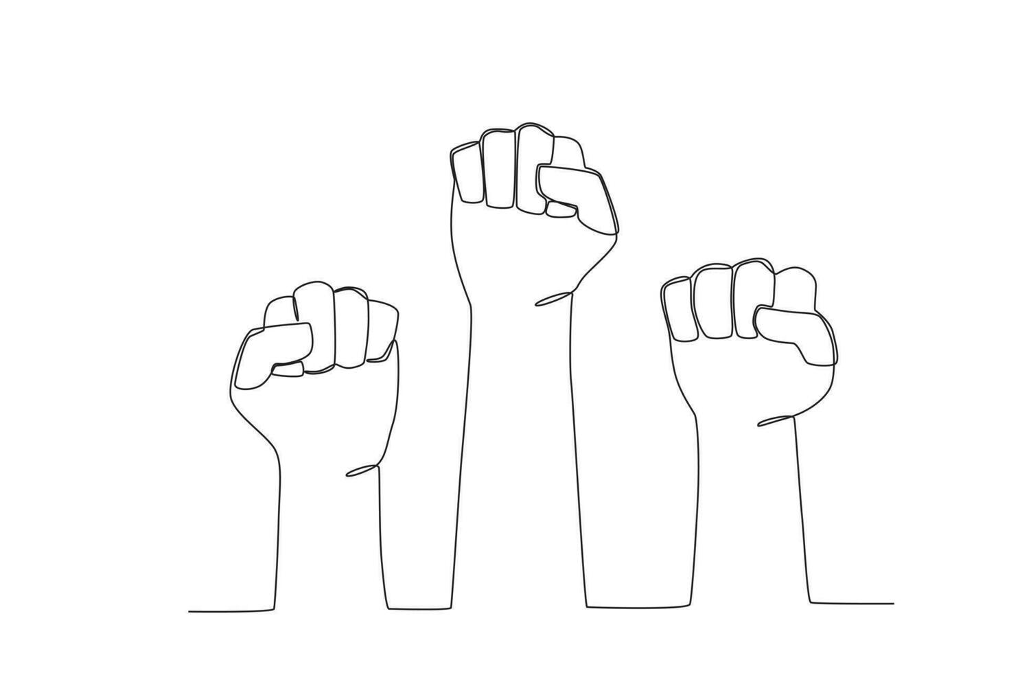 Illustration of hands fighting for human rights vector