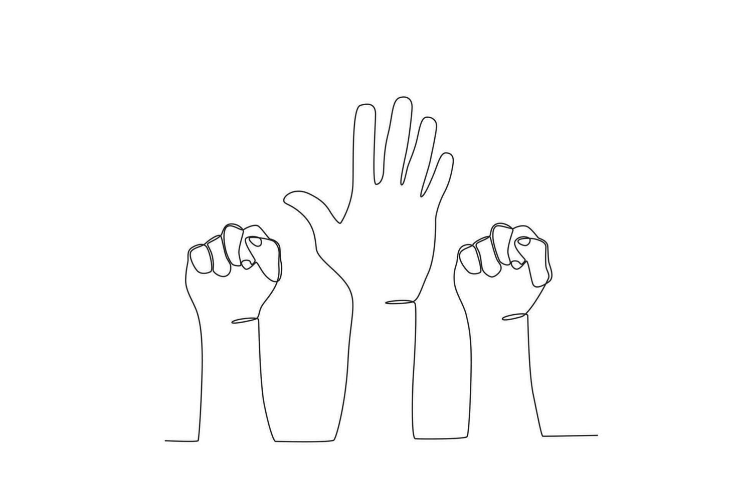 Hands raised against injustice vector