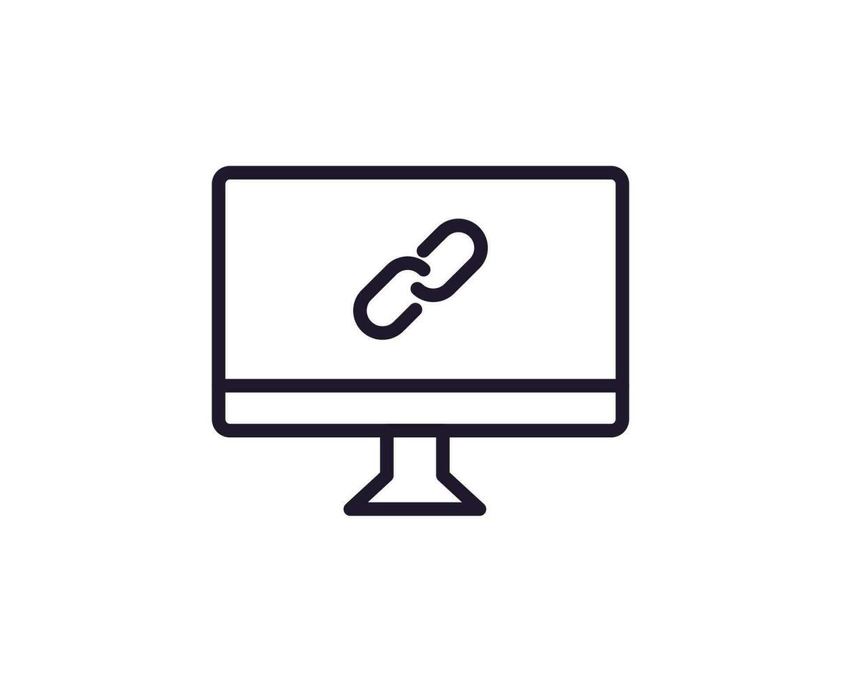 Computer line icon on white background vector