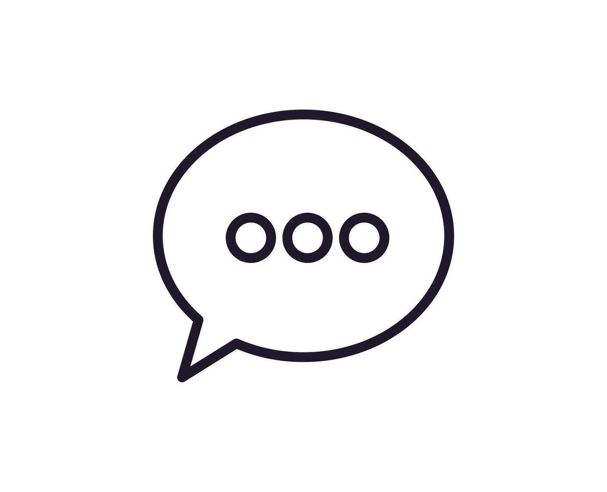 Speech bubble line icon on white background vector