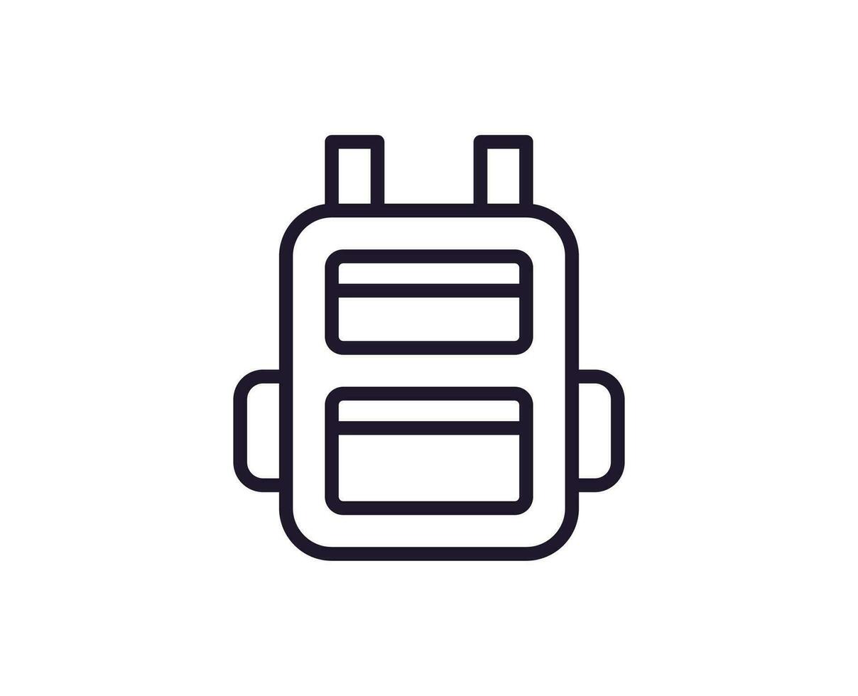 Backpack line icon on white background vector