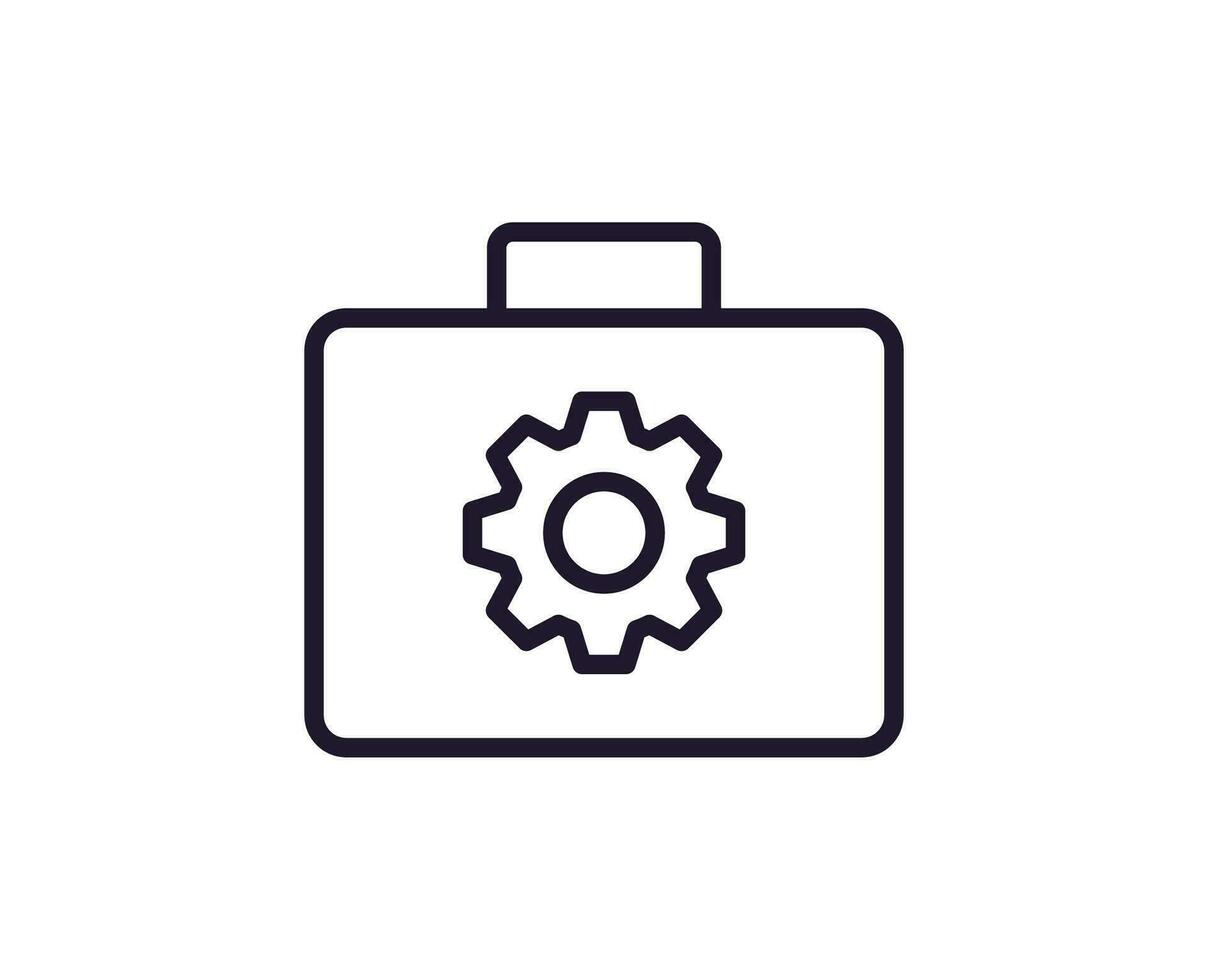 Setting line icon on white background vector