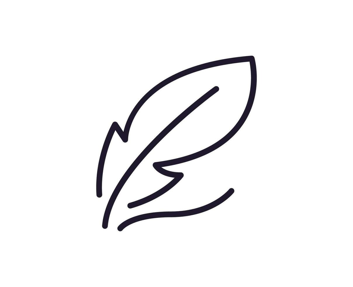 Education concept. Trendy sign for apps, UI, web sites, adverts, shops. Editable stroke. Vector line icon of feather