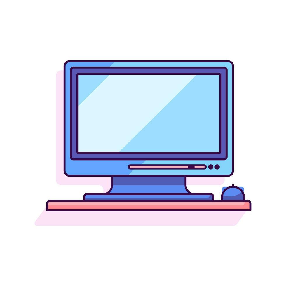 Computer Vector Flat Illustration. Perfect for different cards, textile, web sites, apps