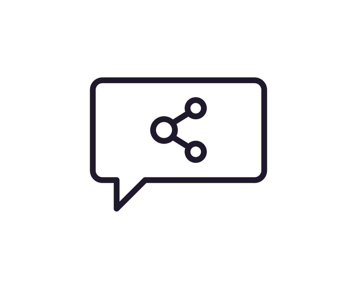 Speech bubble line icon on white background vector