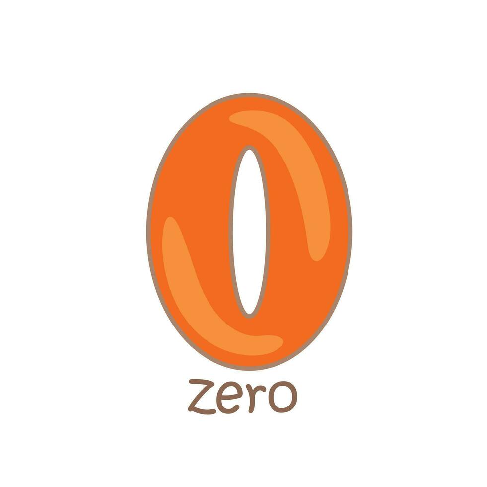 Alphabet Z For Zero Vocabulary School Lesson Cartoon Illustration Vector Clipart Sticker