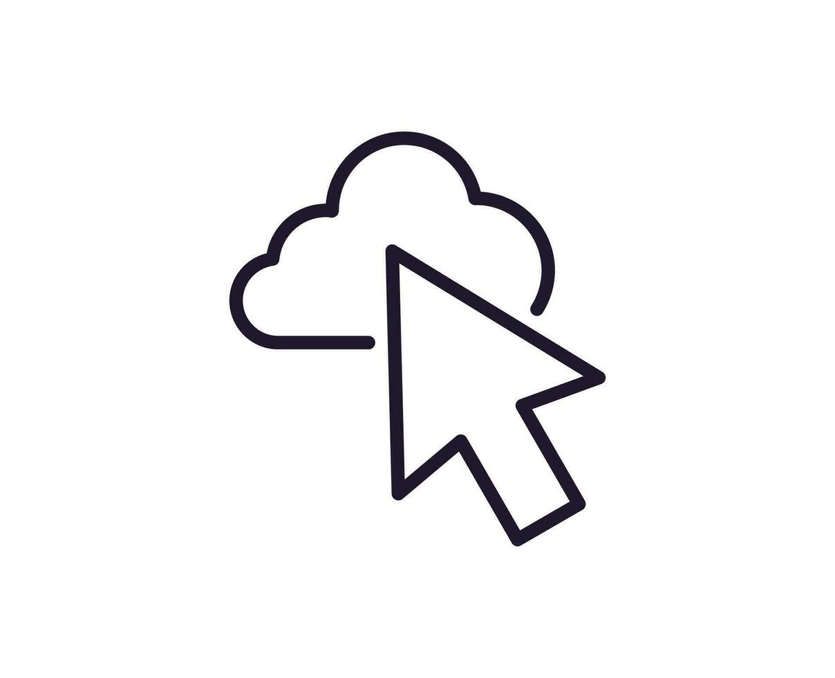 Cursor concept. Single premium editable stroke pictogram perfect for logos, mobile apps, online shops and web sites. Vector symbol isolated on white background.