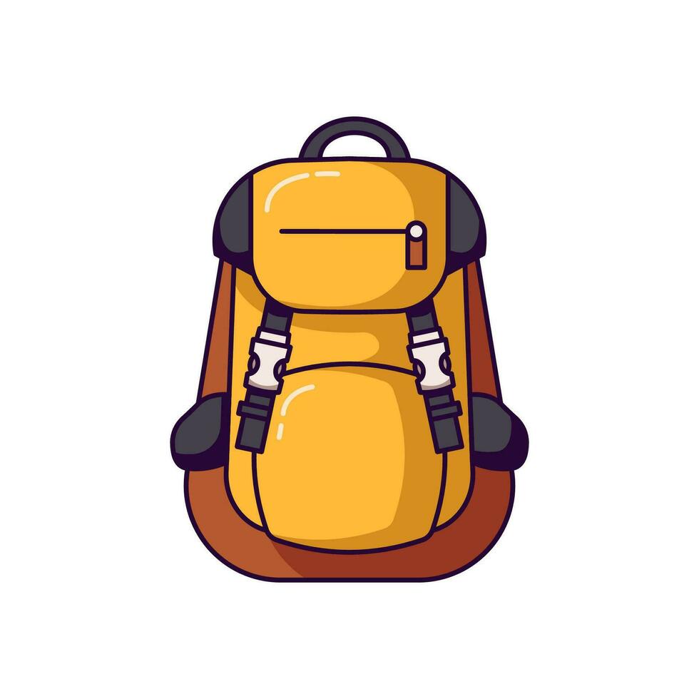 Backpack Colourful Vector Flat Illustration. Perfect for different cards, textile, web sites, apps