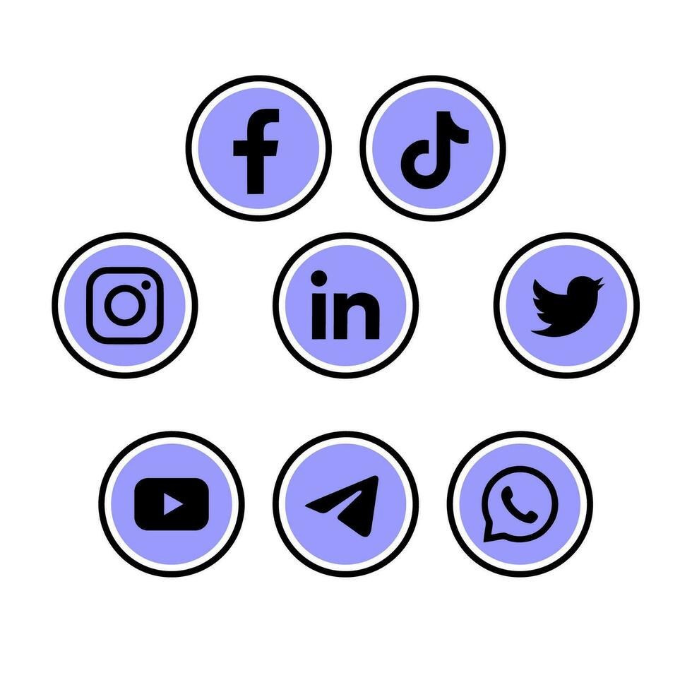 social media for facebook, linkedin, youtube, twitter, instagram, tiktok vector