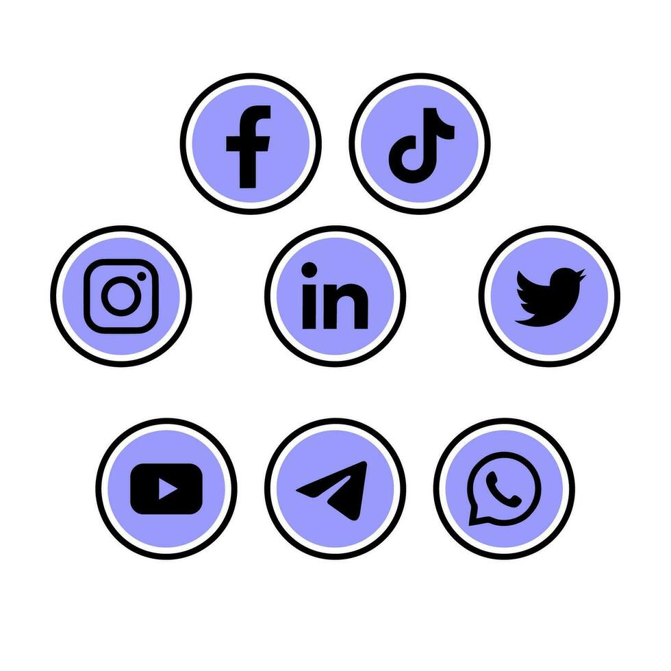 social medios de comunicación para Facebook, Linkedin, YouTube, gorjeo, instagram, Tik Tok vector