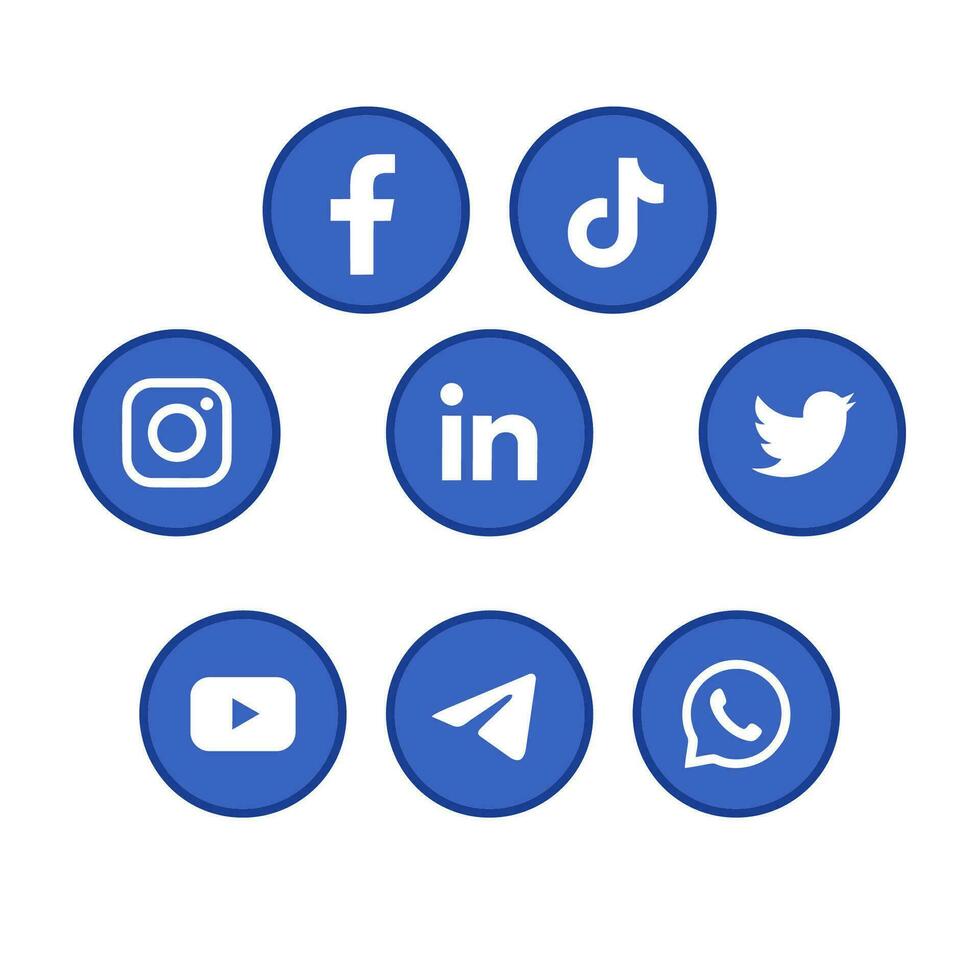 social media for facebook, linkedin, youtube, twitter, instagram, tiktok vector