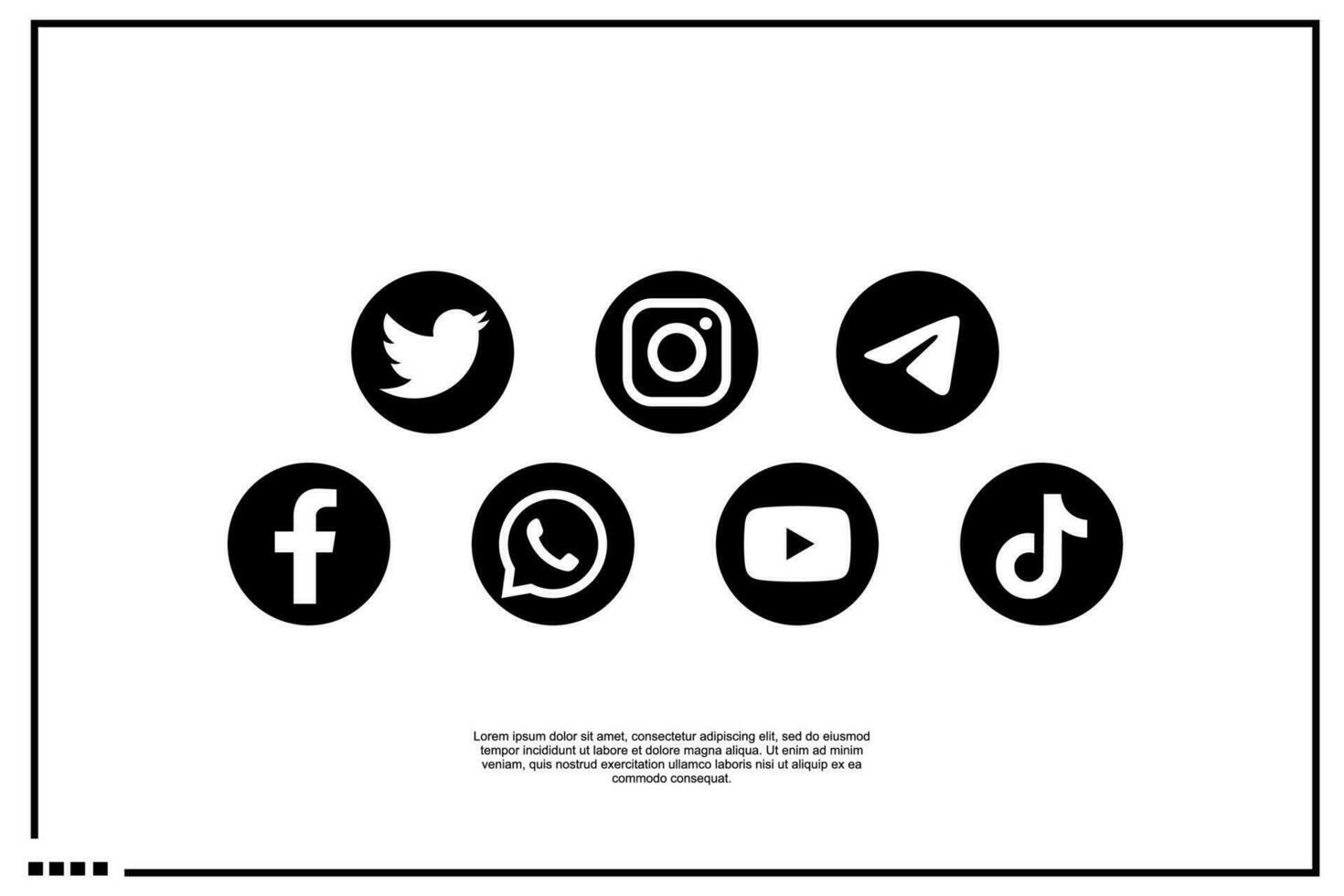 icon social media instagram, whatapps, telegram, youtube, tiktok, facebook, linkedin, messenge vector