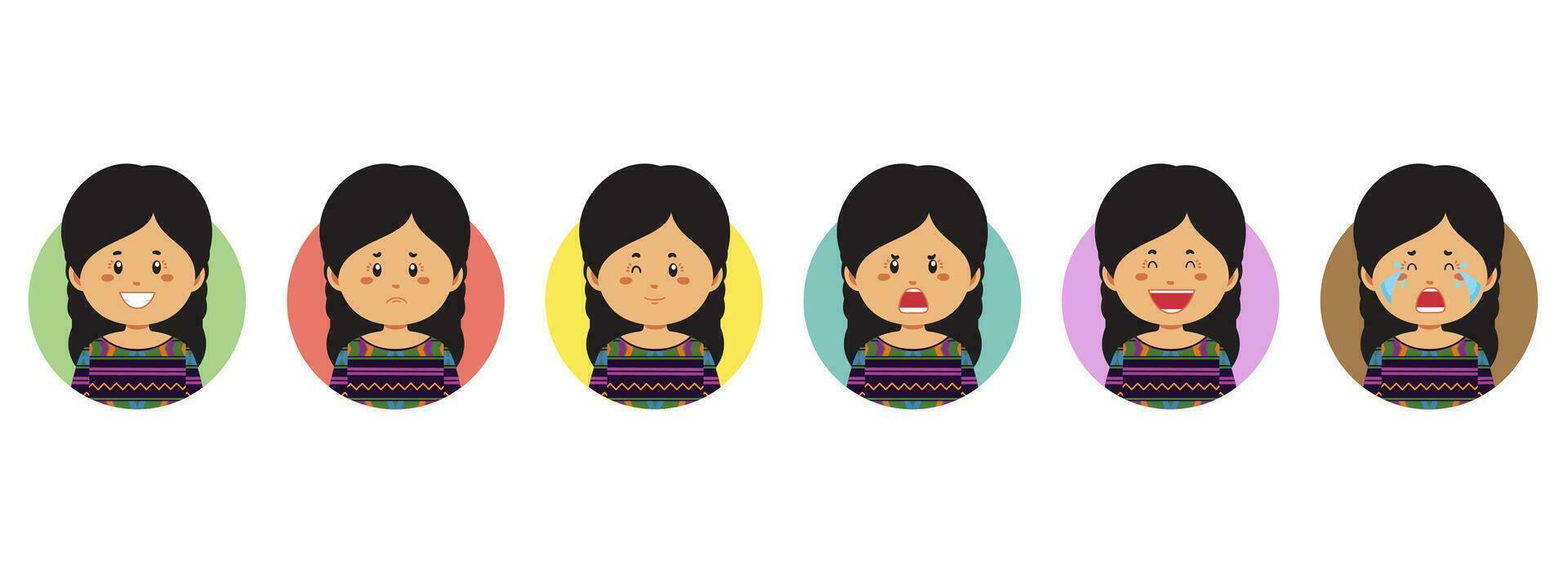 Guatemala Avatar with Various Expression vector