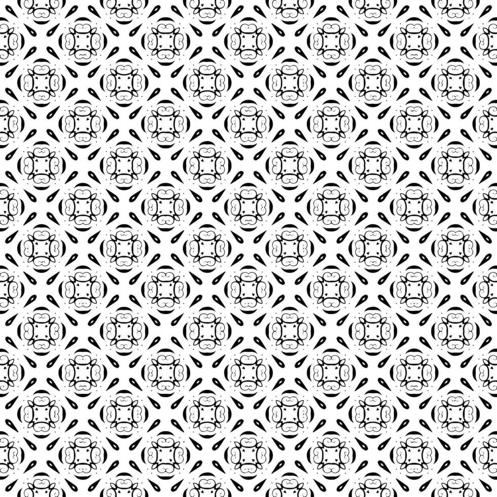 Black and white seamless pattern texture. Greyscale ornamental graphic design. Mosaic ornaments. Pattern template. vector